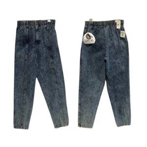 Vtg 80s Tapered Jeans Womens 12 Petite Cherokee Acid Wash Pleated High Waist USA